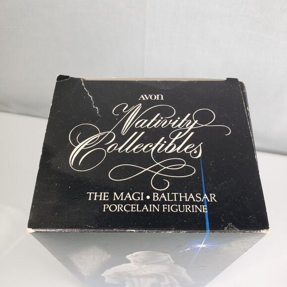 Vintage 1982 AVON Nativity Collectibles The Magi Bathasar Porcelain Figurine Box - Picture 3 of 16